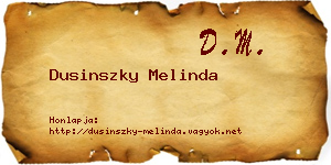 Dusinszky Melinda névjegykártya